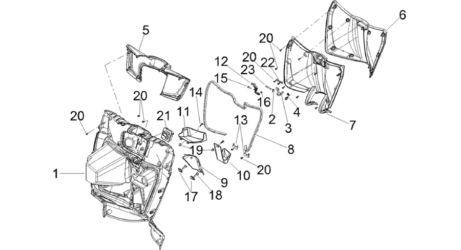 Front glove-box - Knee-guard panel