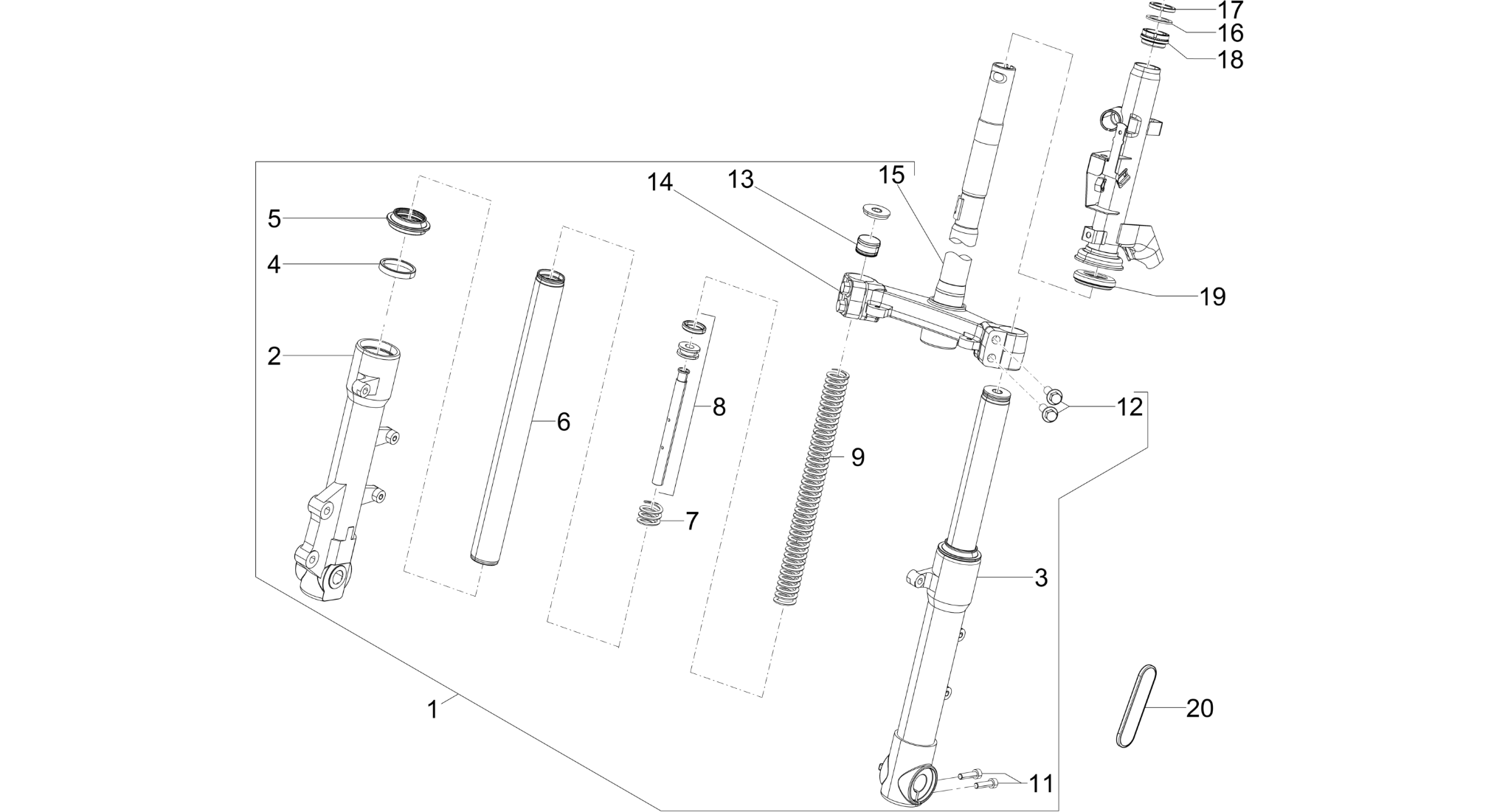 Fork/steering tube - Steering bearing unit
