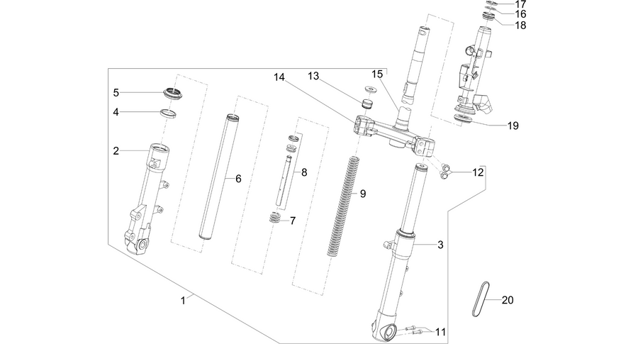 Fork/steering tube - Steering bearing unit