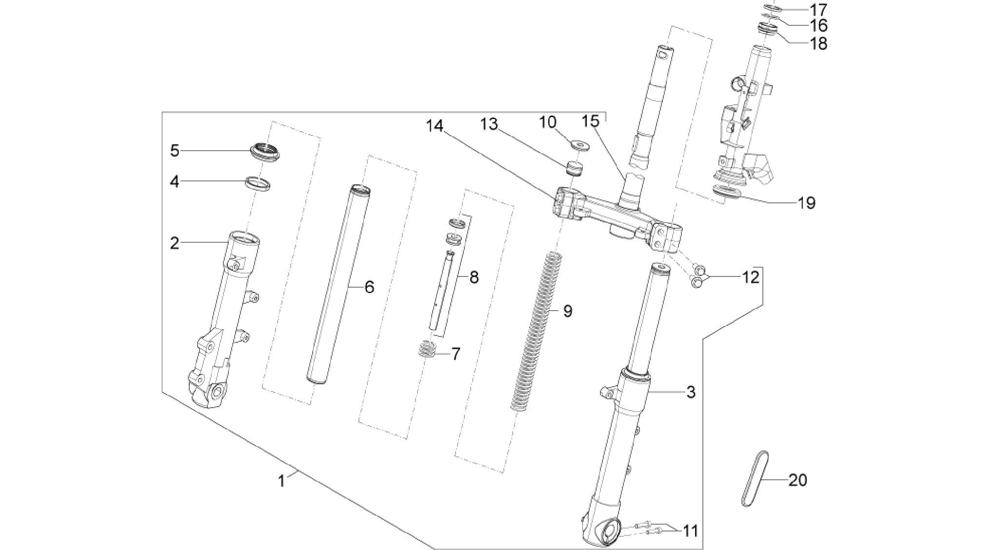 Fork/steering tube - Steering bearing unit