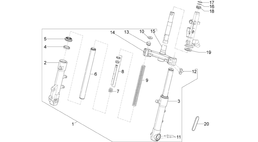 Fork/steering tube - Steering bearing unit