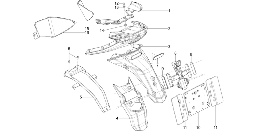 Rear cover - Splash guard