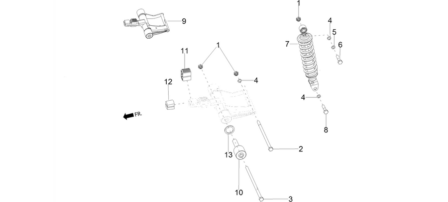 Rear suspension - Shock absorber/s
