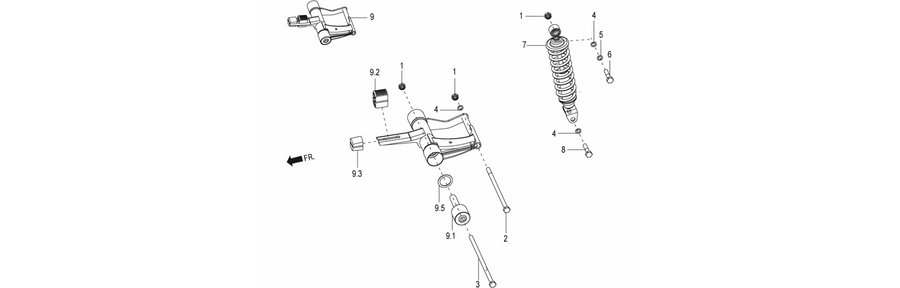 Rear suspension - Shock absorber/s