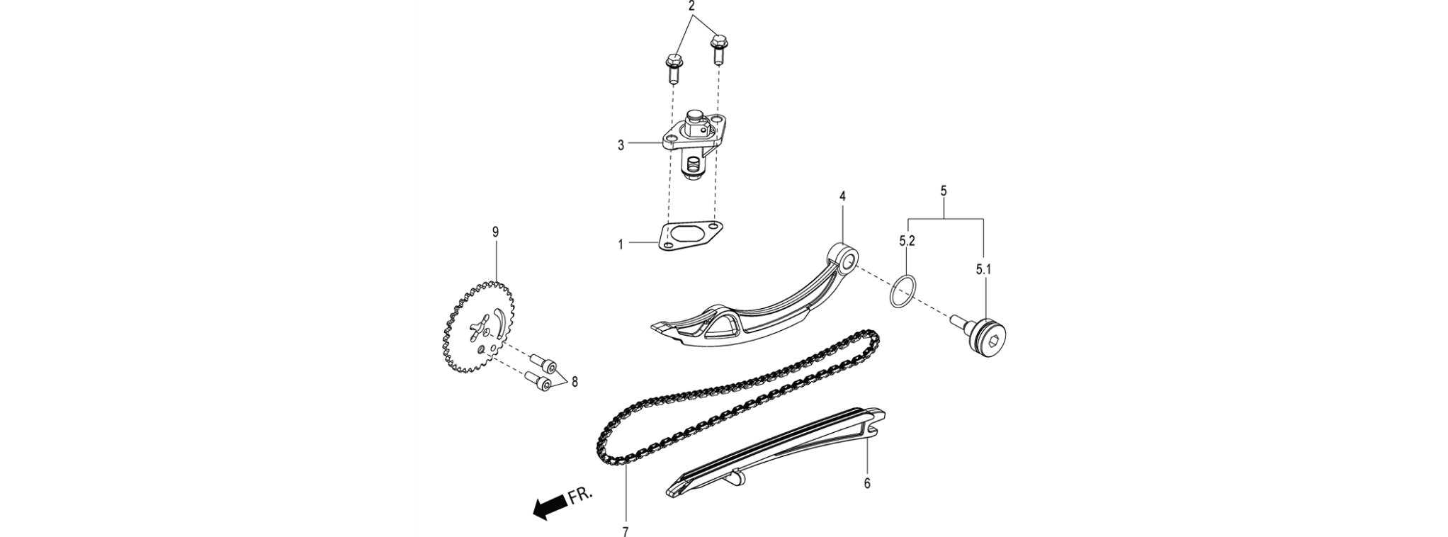 Timing chain-Chain tensioner