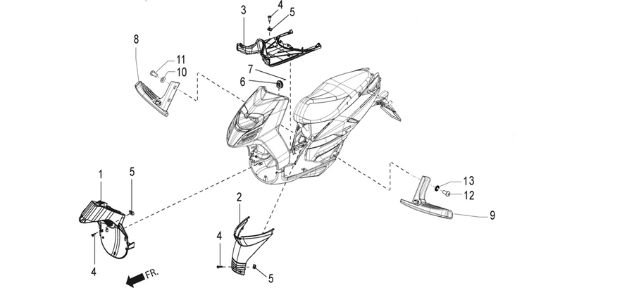 Central cover - Footrests
