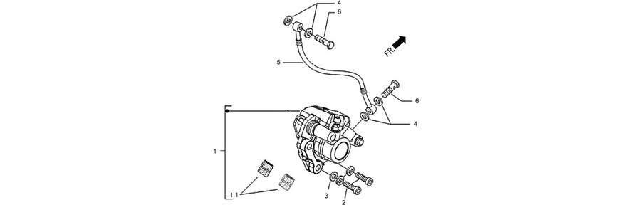 Front brake piping-front brake caliper