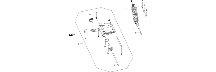 Rear suspension - Shock absorber/s