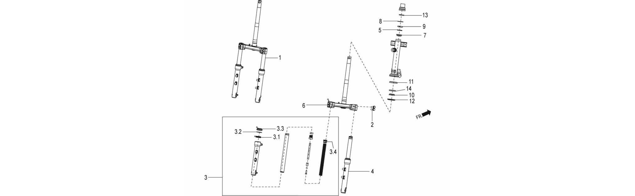 Front wheel suspension