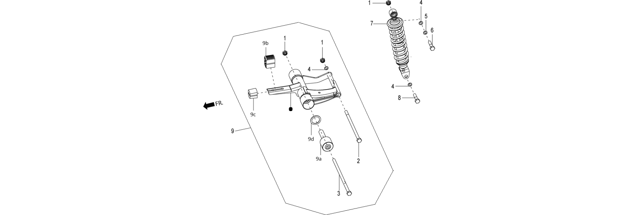 Rear suspension - Shock absorber/s