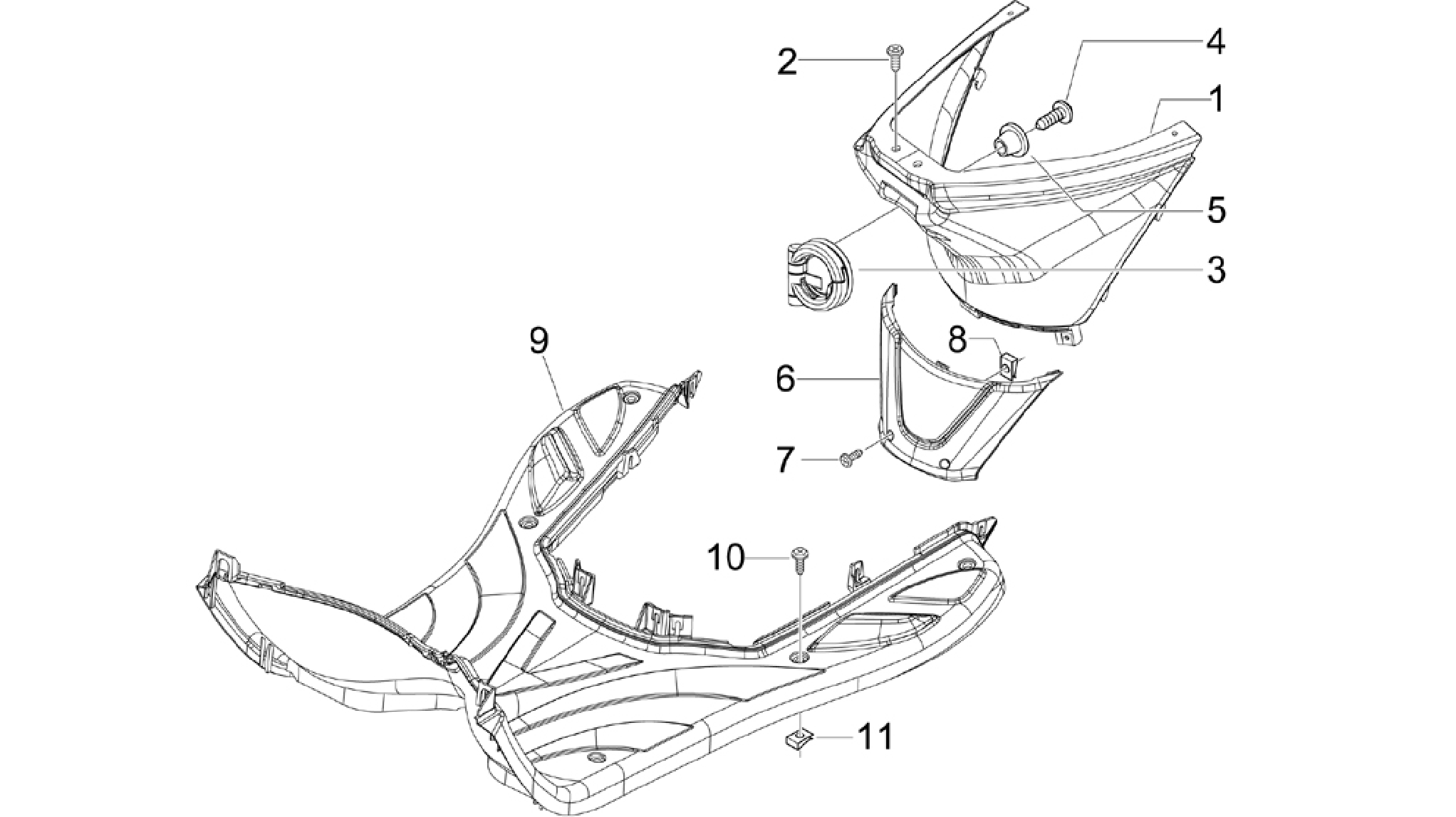 Central cover - Footrests