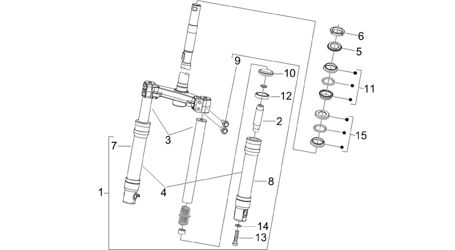 Fork/steering tube - Steering bearing unit