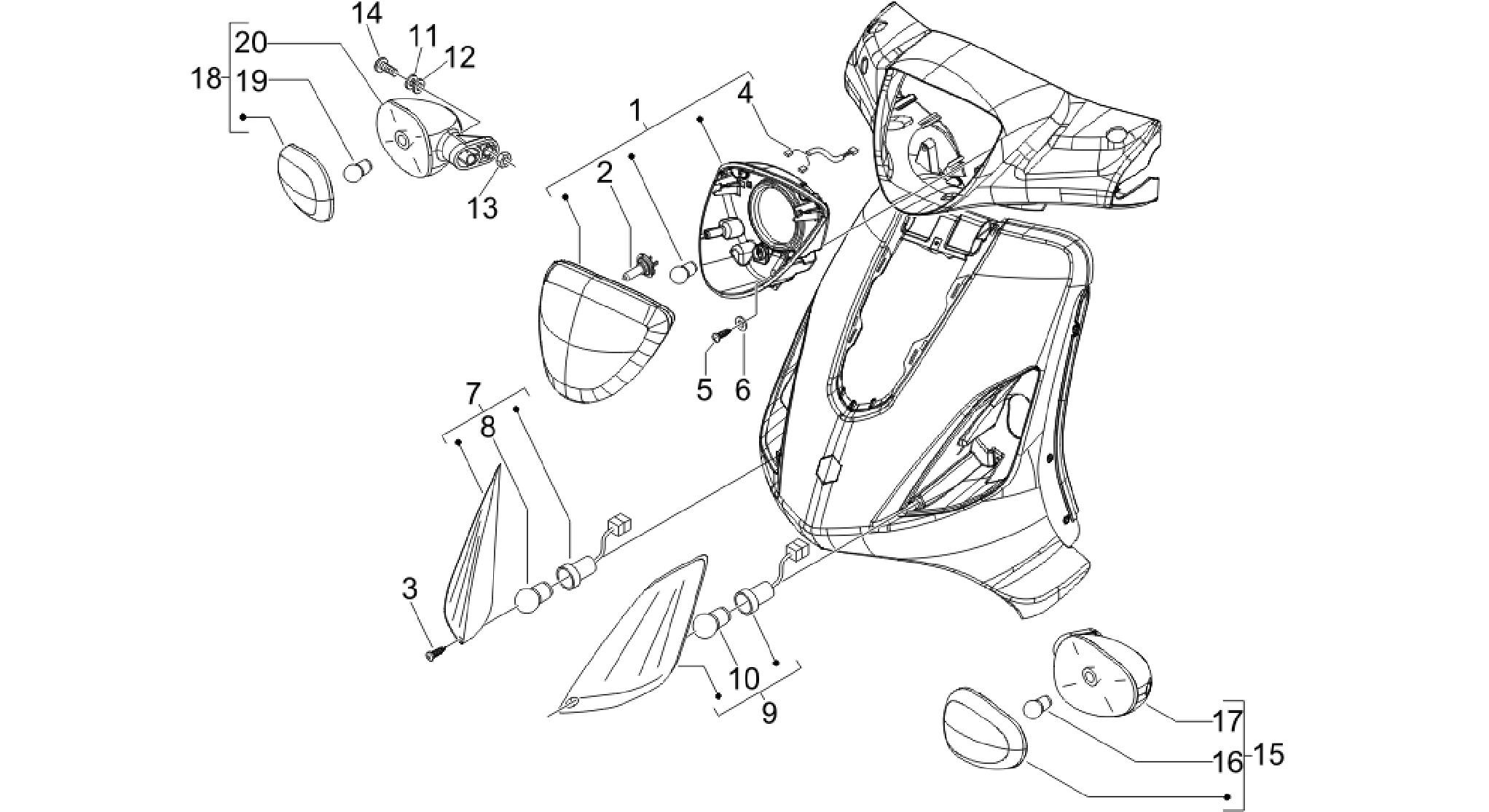 Front headlamps - Turn signal lamps