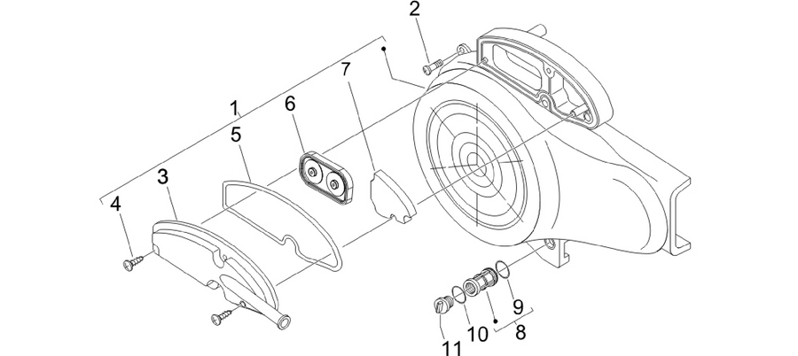 Flywheel magneto cover - Oil filter