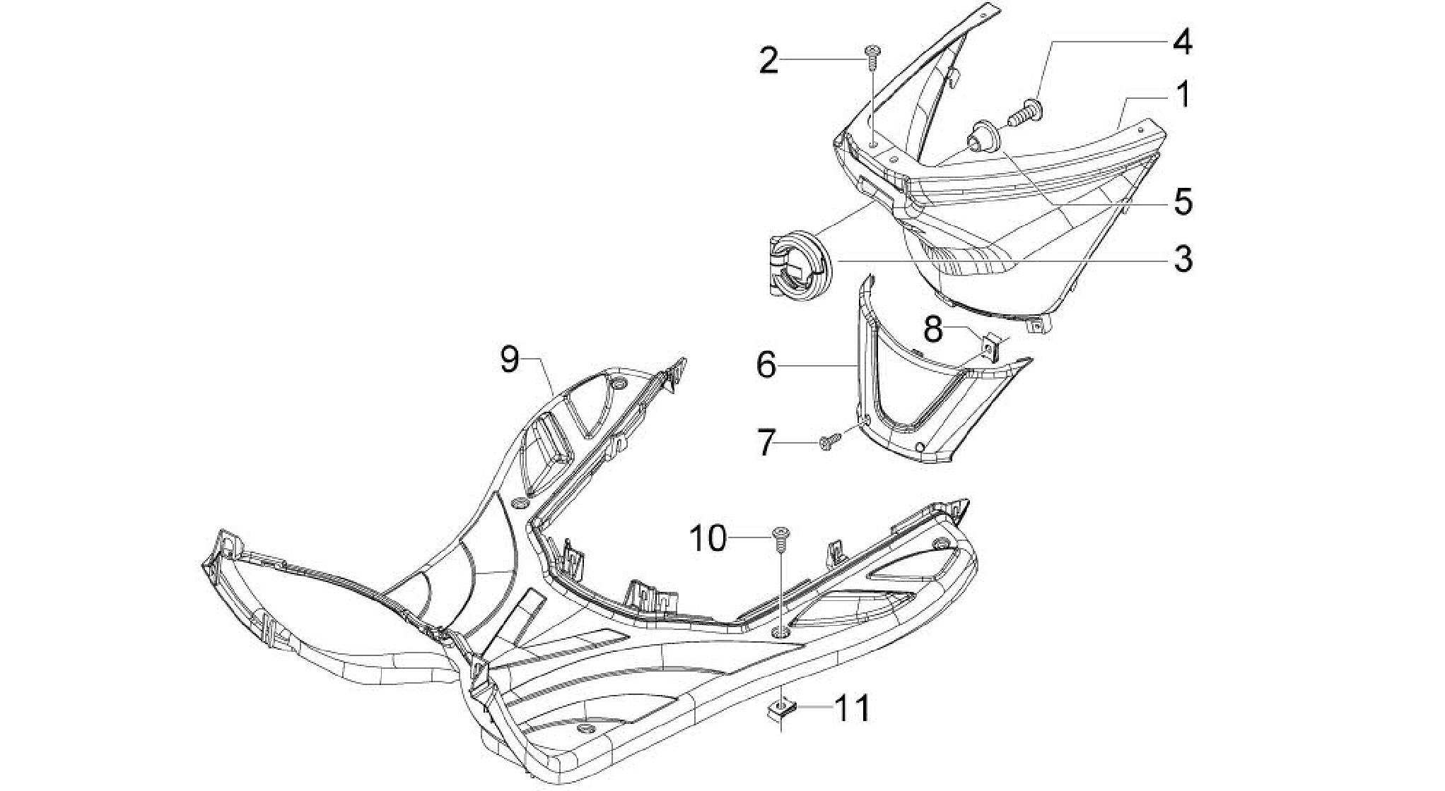 Central cover - Footrests