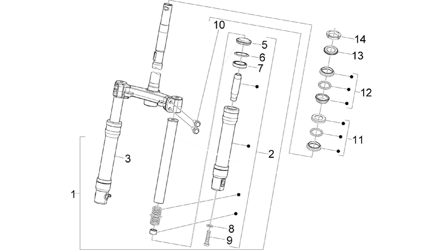 Fork/steering tube - Steering bearing unit