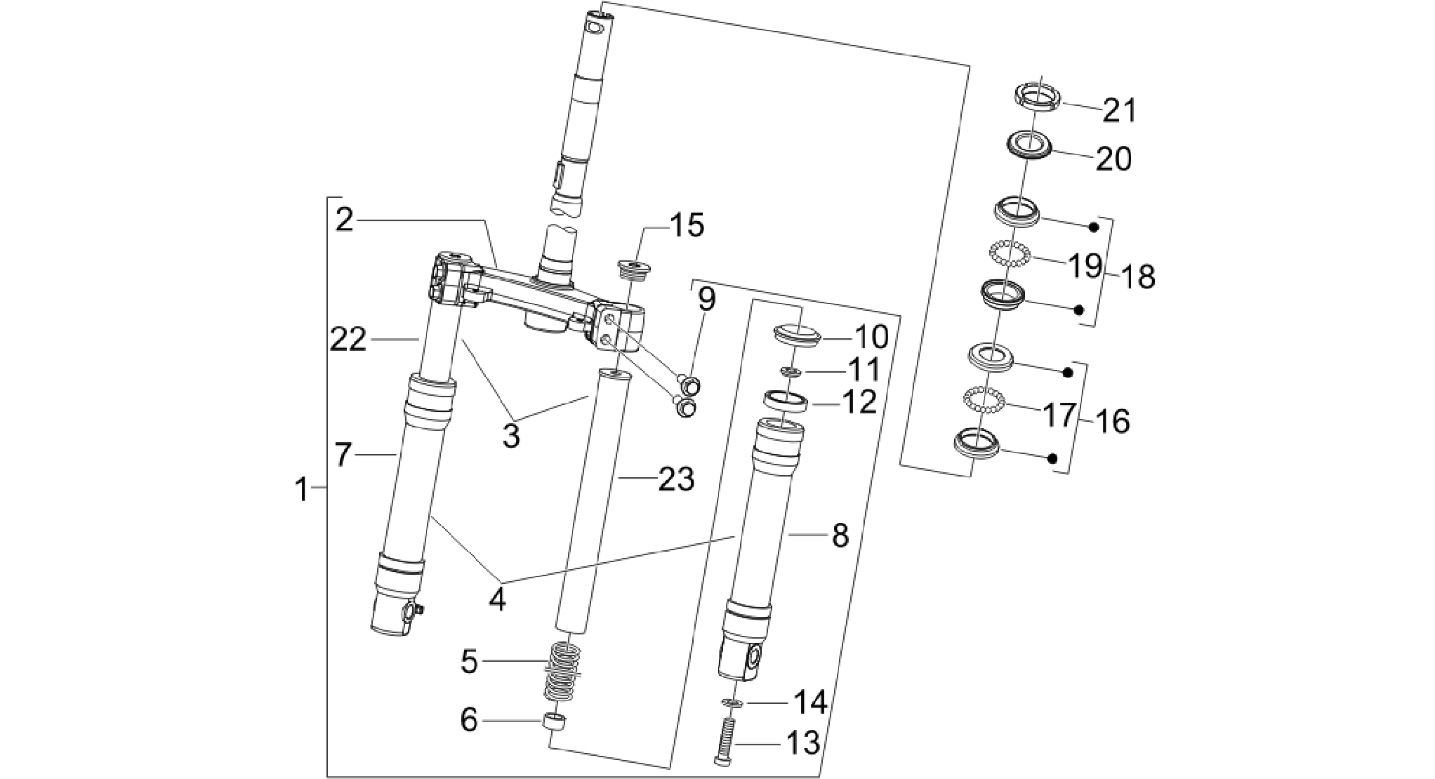 Fork/steering tube - Steering bearing unit