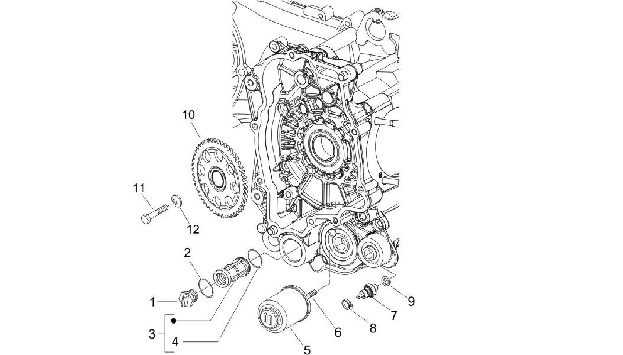 Flywheel magneto cover - Oil filter
