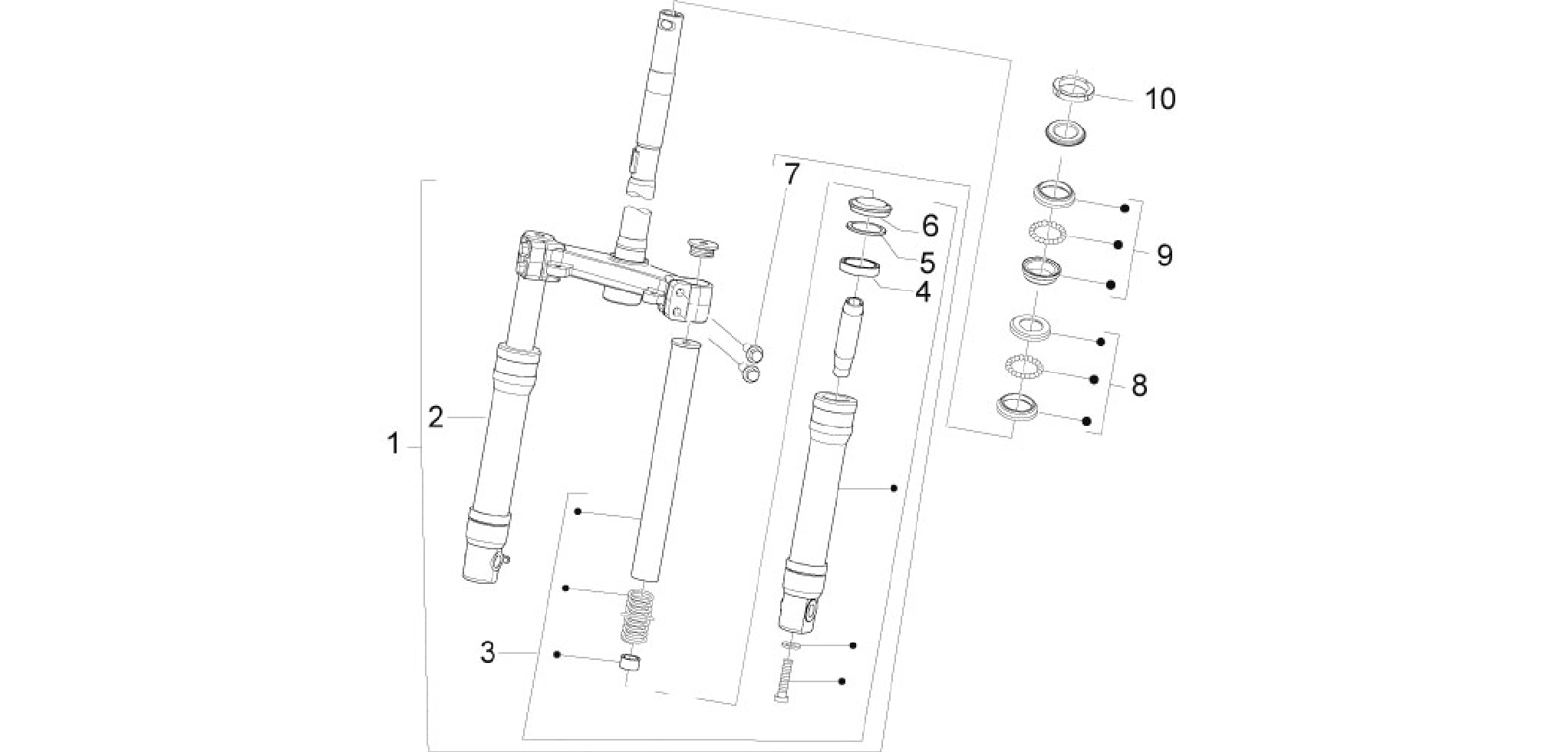 Fork/steering tube - Steering bearing unit