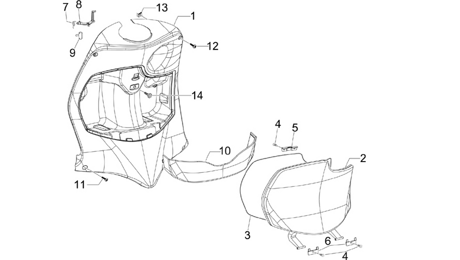 Front glove-box - Knee-guard panel