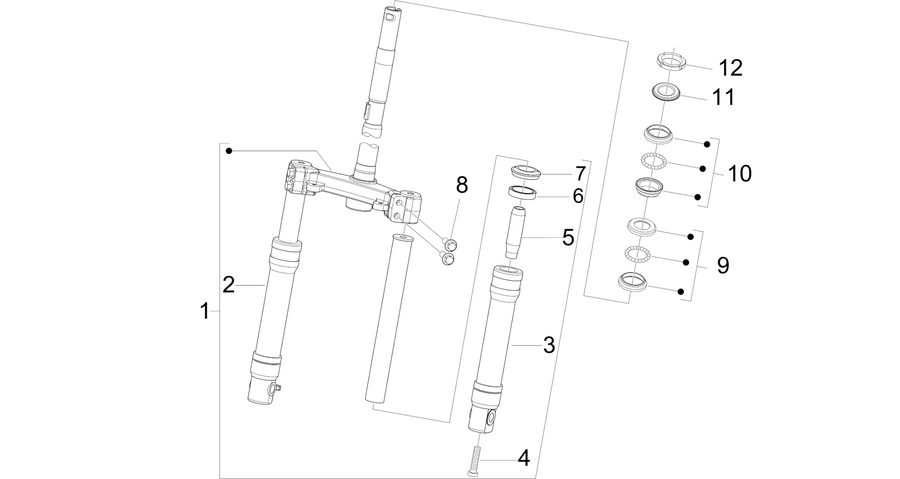 Fork/steering tube - Steering bearing unit