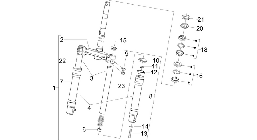 Fork/steering tube - Steering bearing unit