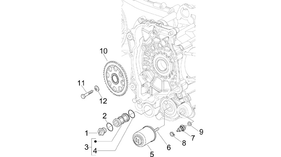 Flywheel magneto cover - Oil filter