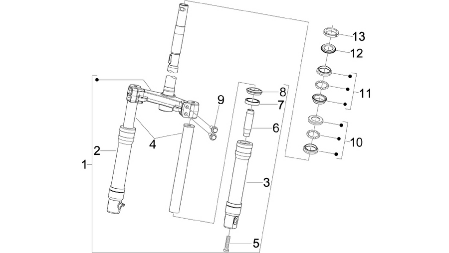 Fork/steering tube - Steering bearing unit