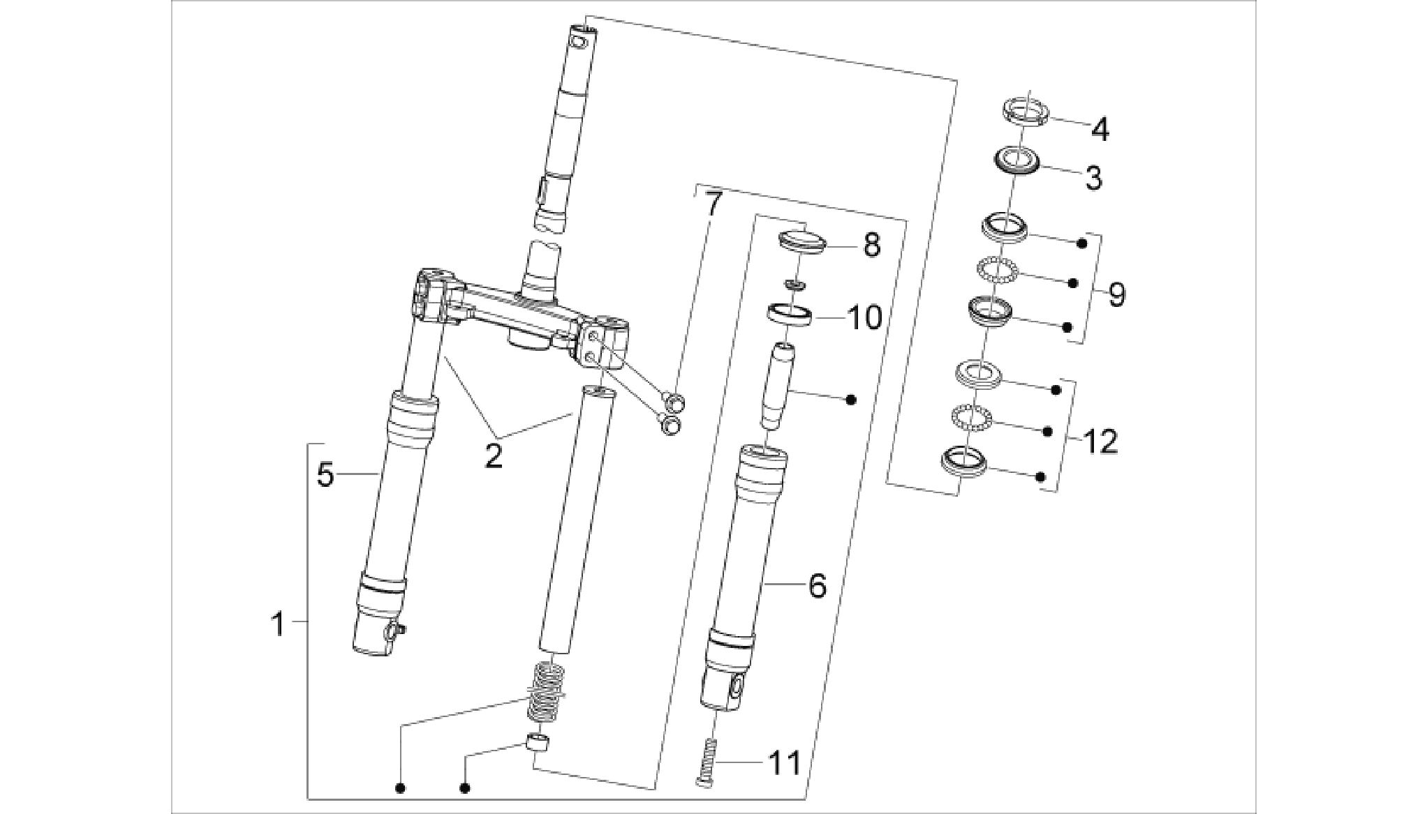 Fork/steering tube - Steering bearing unit