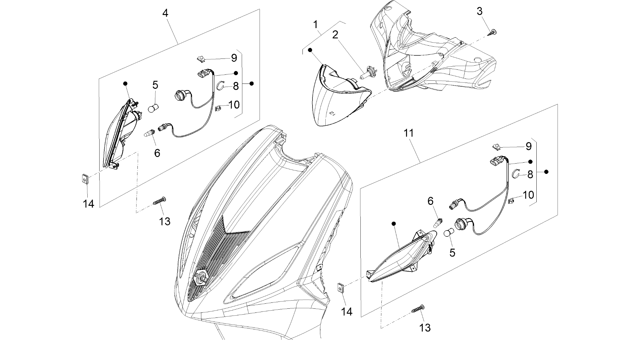 Front headlamps - Turn signal lamps
