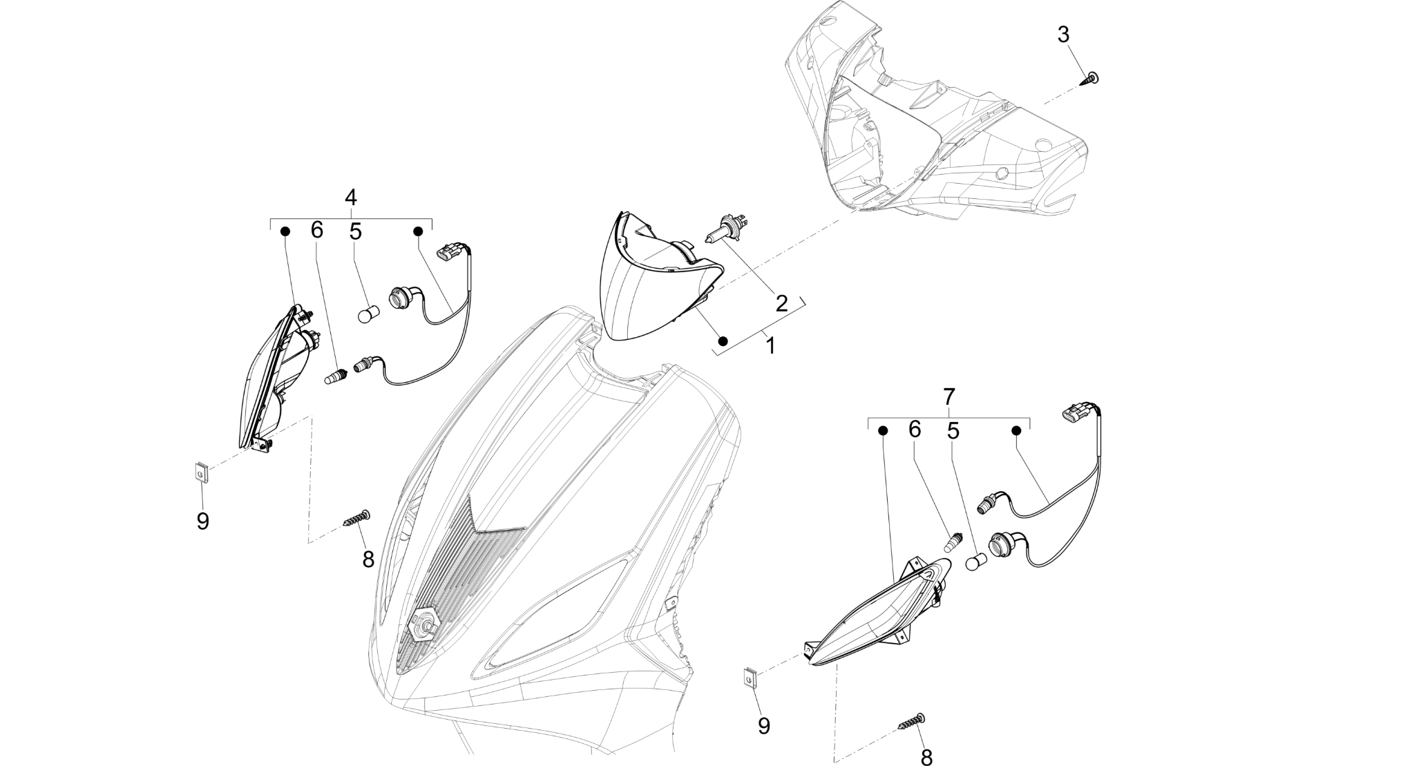 Front headlamps - Turn signal lamps