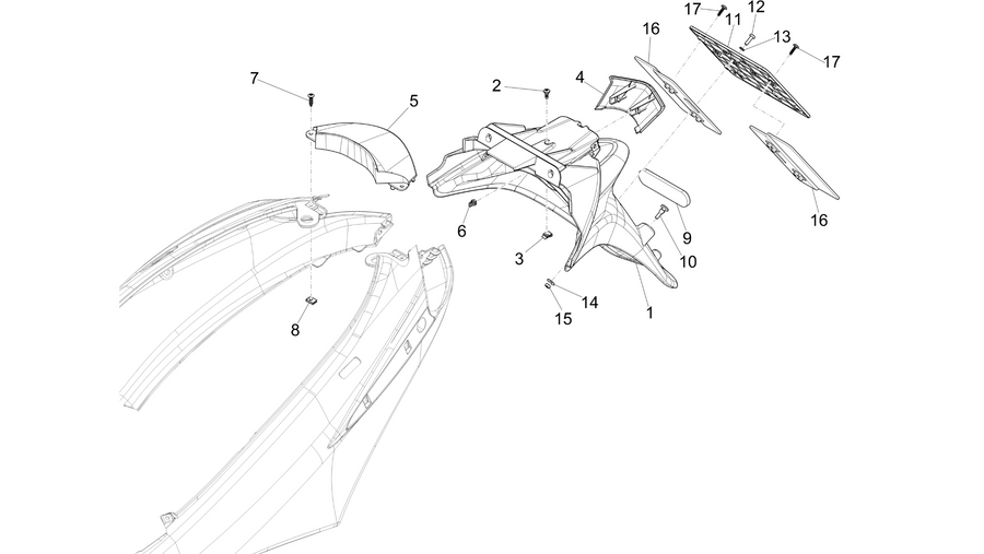 Rear cover - Splash guard