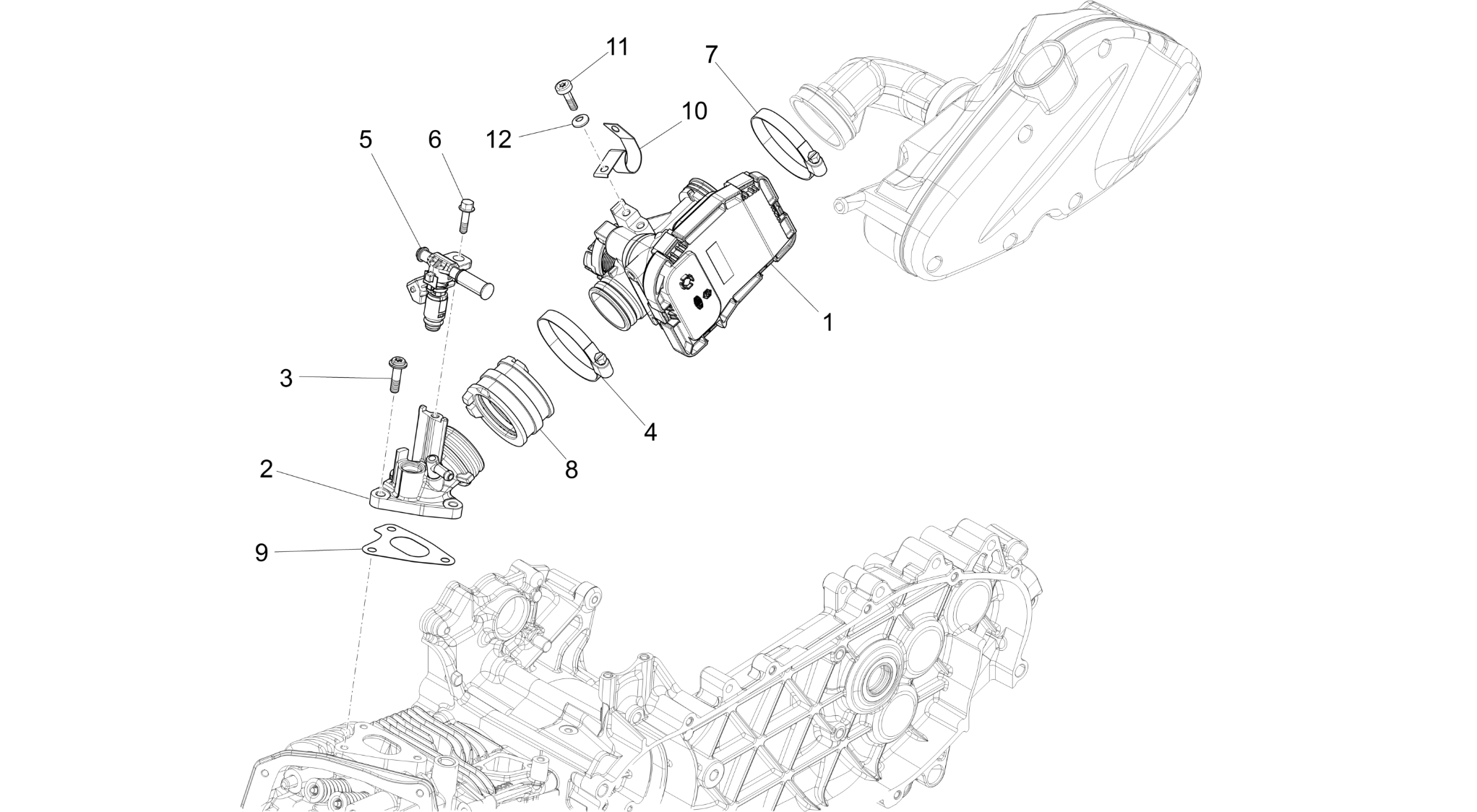 Throttle body - Injector - Induction joint