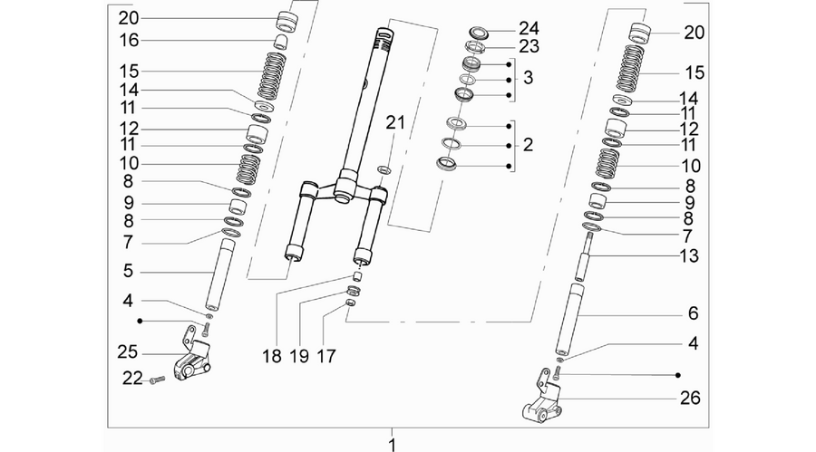 Fork/steering tube - Steering bearing unit