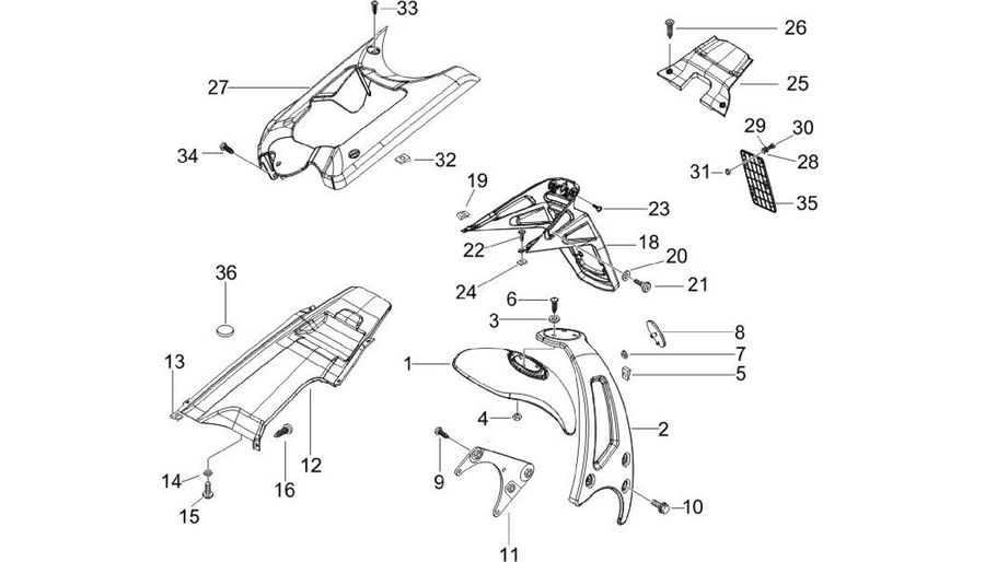 Rear cover - Splash guard
