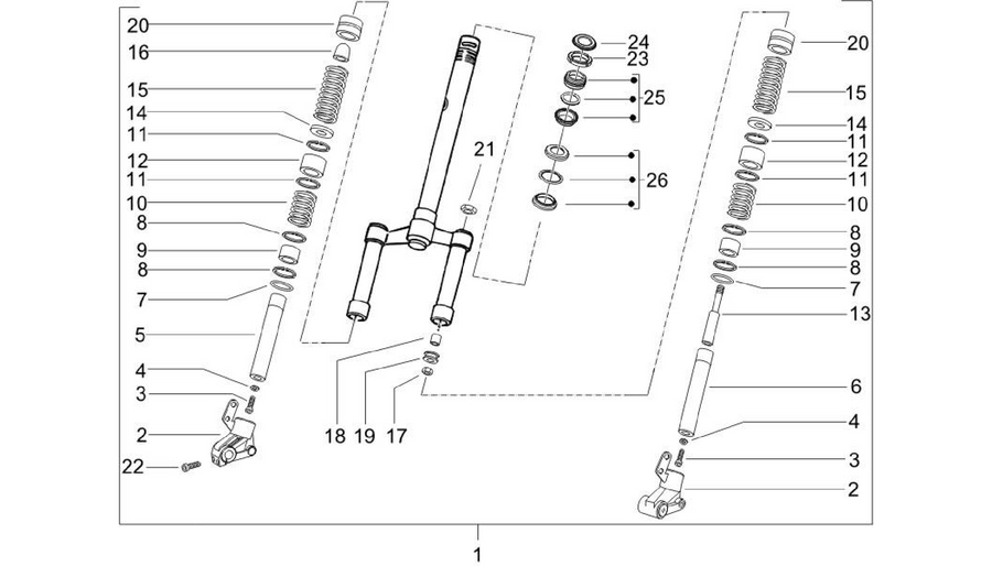 Fork/steering tube - Steering bearing unit