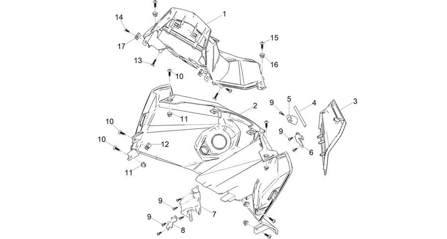 Front glove-box - Knee-guard panel
