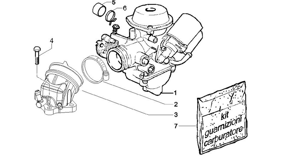 Carburettor, assembly - Union pipe