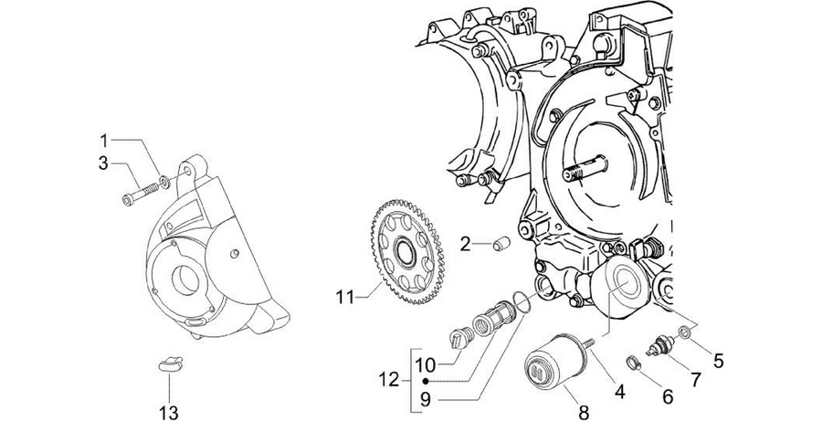 Flywheel magneto cover - Oil filter