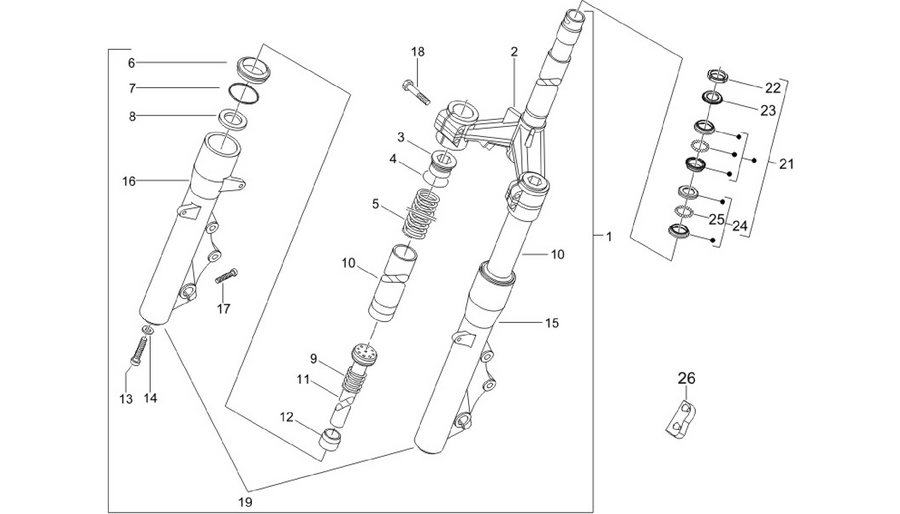 Fork/steering tube - Steering bearing unit