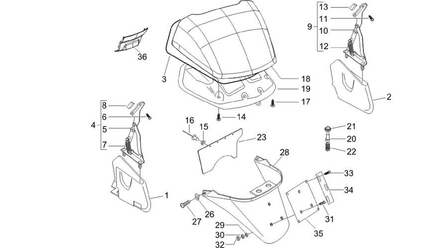Rear cover - Splash guard