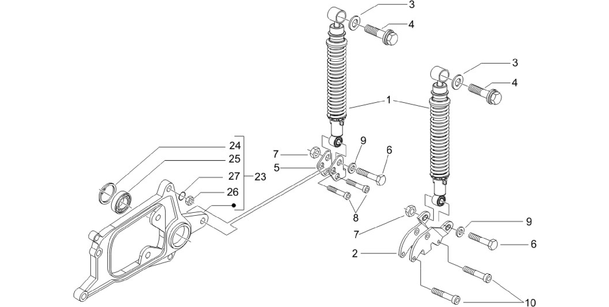 Rear suspension - Shock absorber/s