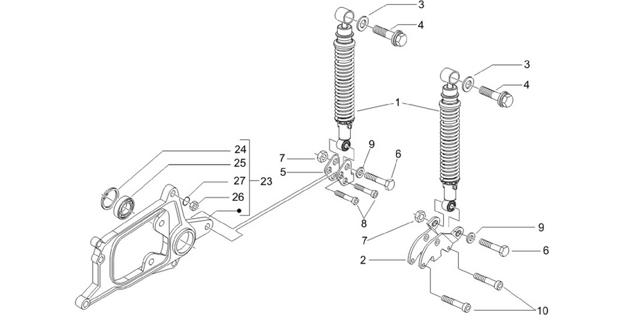 Rear suspension - Shock absorber/s