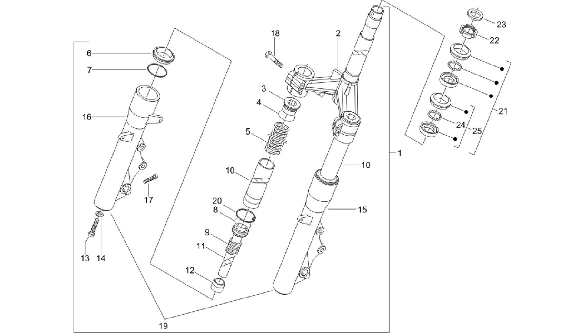 Fork/steering tube - Steering bearing unit