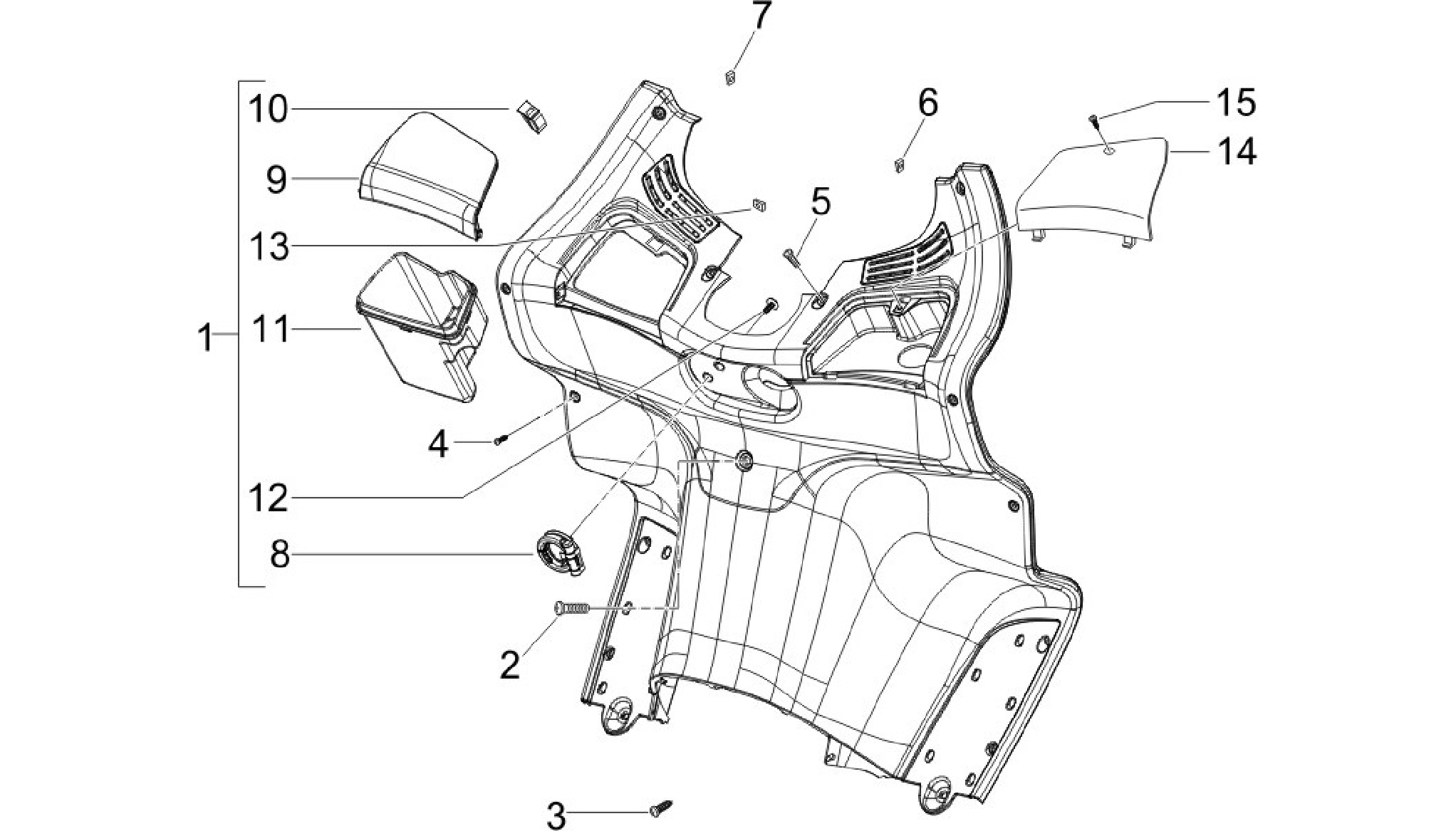 Front glove-box - Knee-guard panel