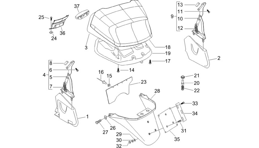 Rear cover - Splash guard