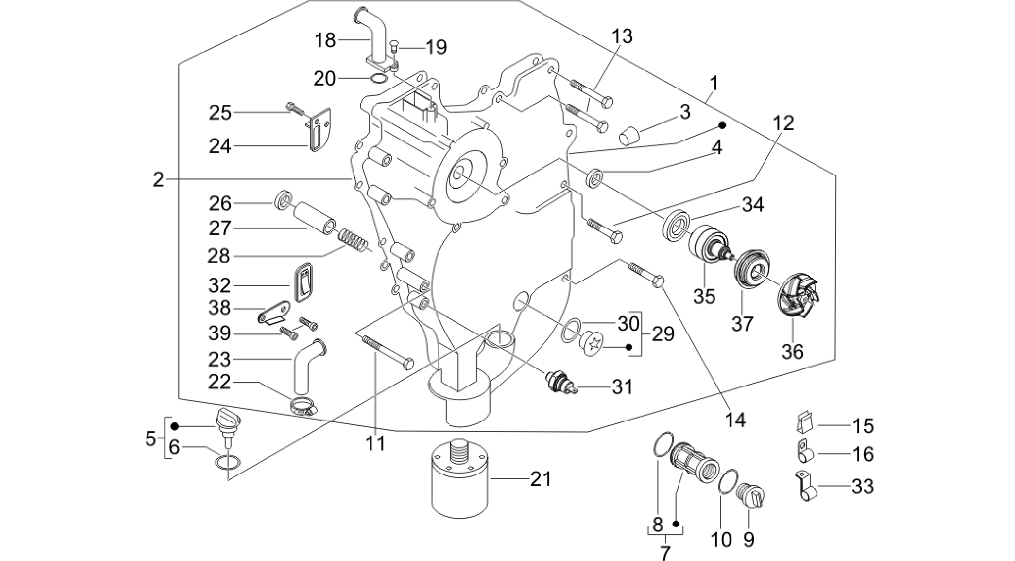 Flywheel magneto cover - Oil filter
