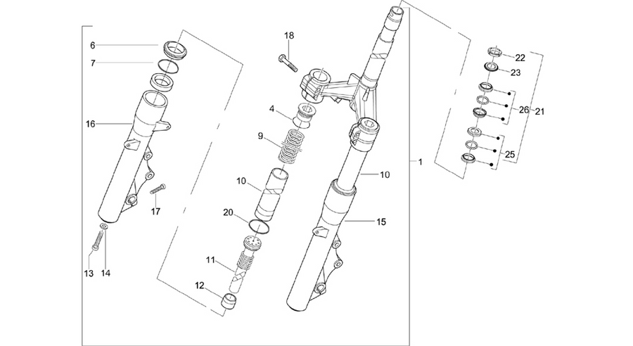 Fork/steering tube - Steering bearing unit