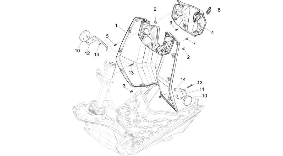 Front glove-box - Knee-guard panel