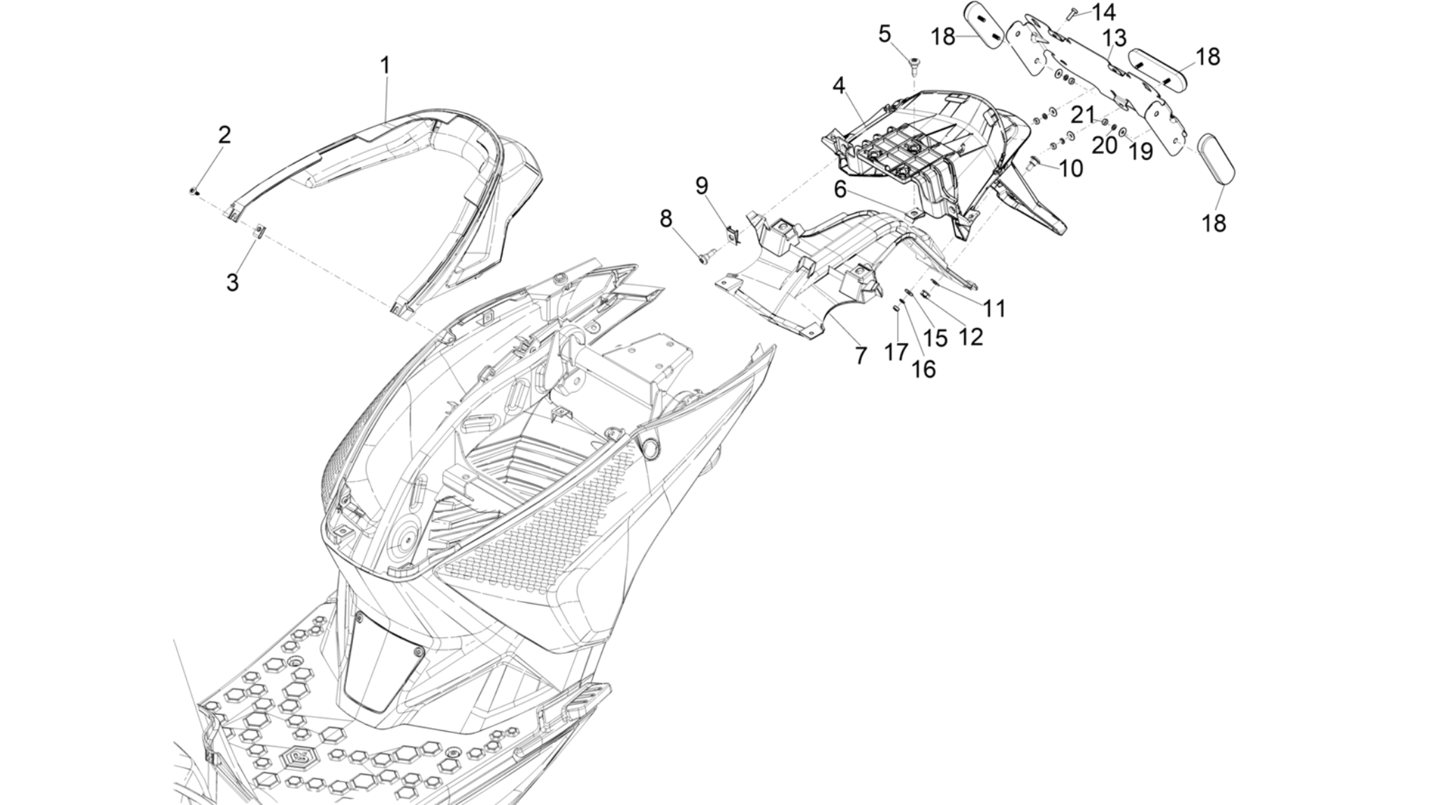 Rear cover - Splash guard